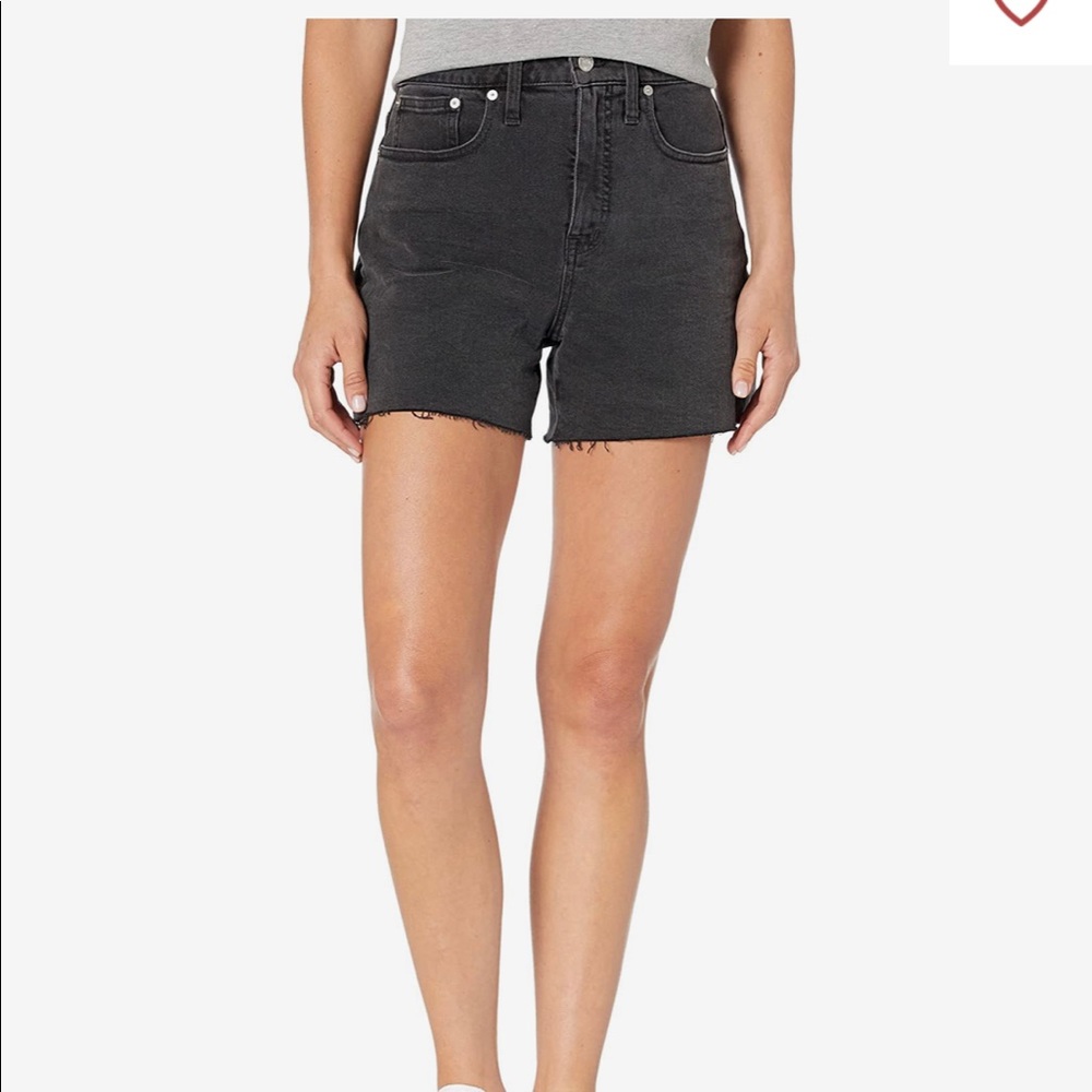 Madewell curvy high waisted black denim shorts size 30